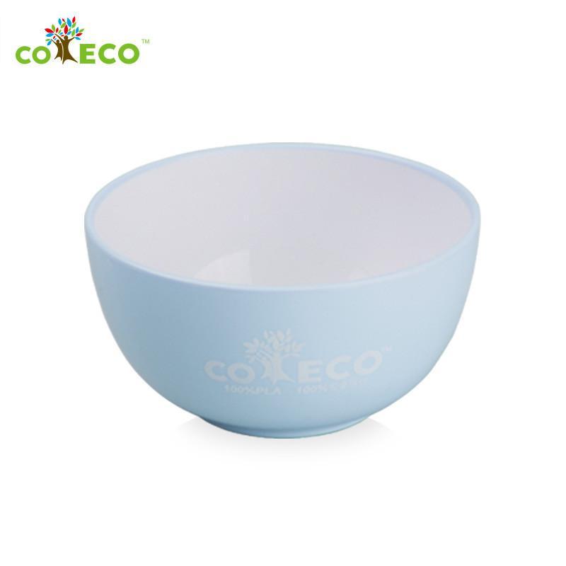 可爱客 COECO伊豆 玉米材质餐具 双色小圆碗 粉蓝色