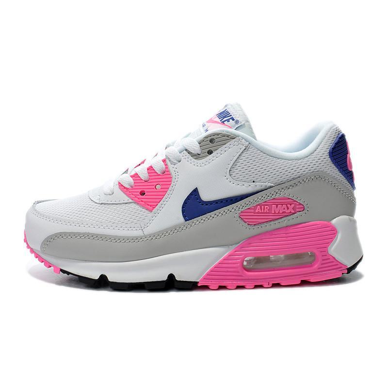 NIKE耐克女鞋正品2014新款AIR MAX90内增高跑鞋运动鞋复刻鞋 白灰粉 38.5码