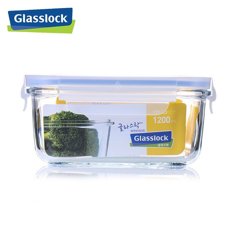 GLASSLOCK/三光云彩 钢化耐热玻璃单品保鲜盒 1200ml 1200ml密封圈颜色随机发货