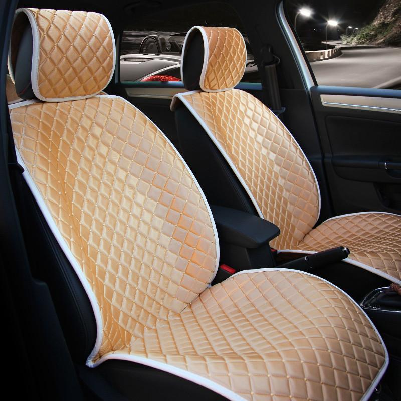 卡客 牛奶丝汽车坐垫 四季通用秋冬汽车座垫冰丝车垫福克斯科鲁兹 香槟金