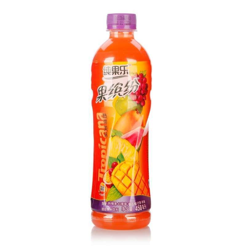 纯果乐鲜果粒热带口味450ml
