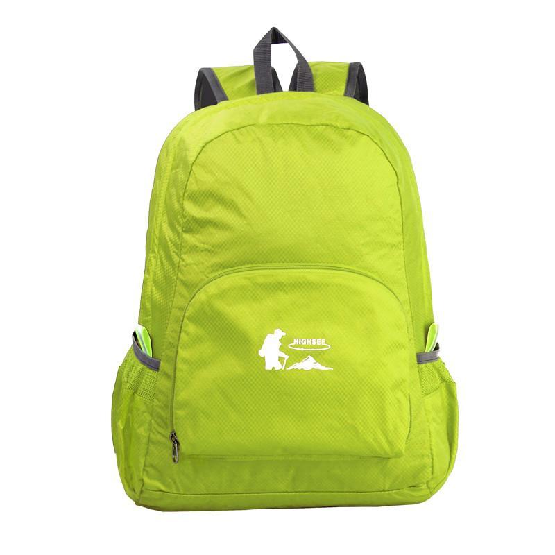 HIGHSEE皮肤包超轻双肩包户外折叠背包女便携旅行登山包男防水25L 果绿