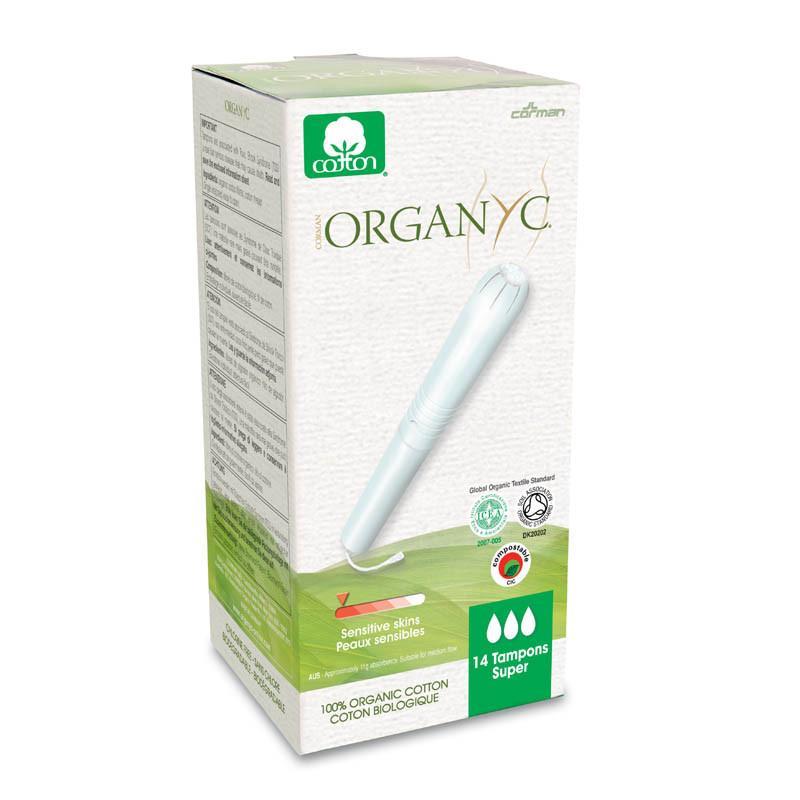 欧然尼organyc 原装进口 纯棉带助导管量多型卫生棉条14条/盒替代卫生巾