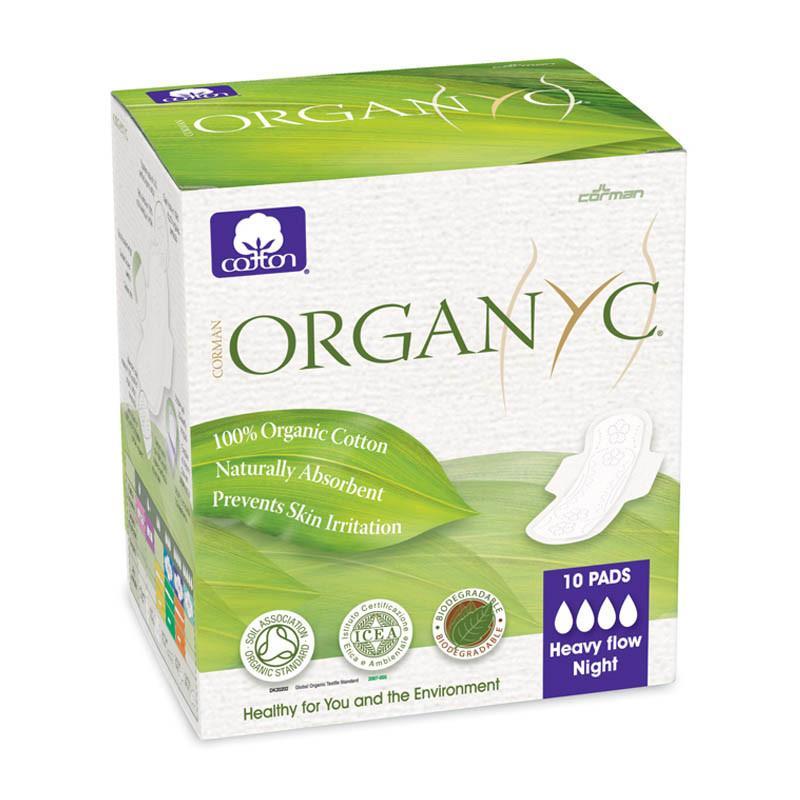 欧然尼organyc 意大利原装进口 超薄纯棉护翼夜用卫生巾 10片/盒 ORGST03
