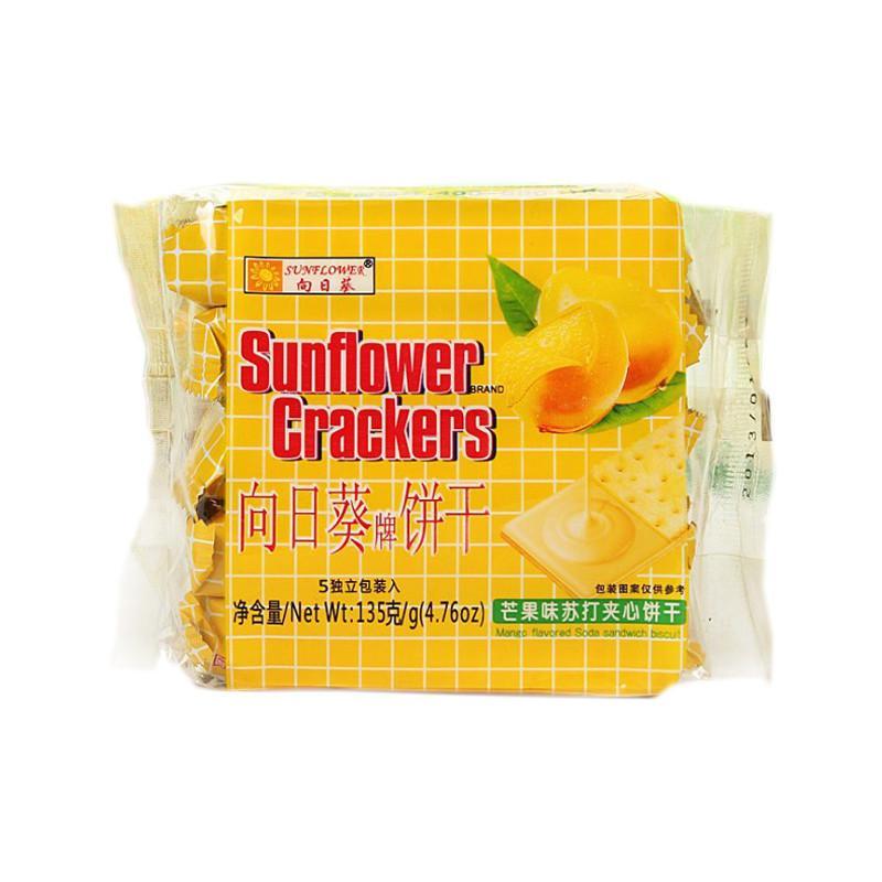 菲律宾进口食品 Sunflower向日葵饼干 芒果味夹心薄饼 135g