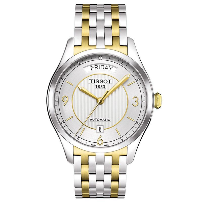 TISSOT天梭唯意系列机械男表T038.430.22.037.00 白盘间金钢带