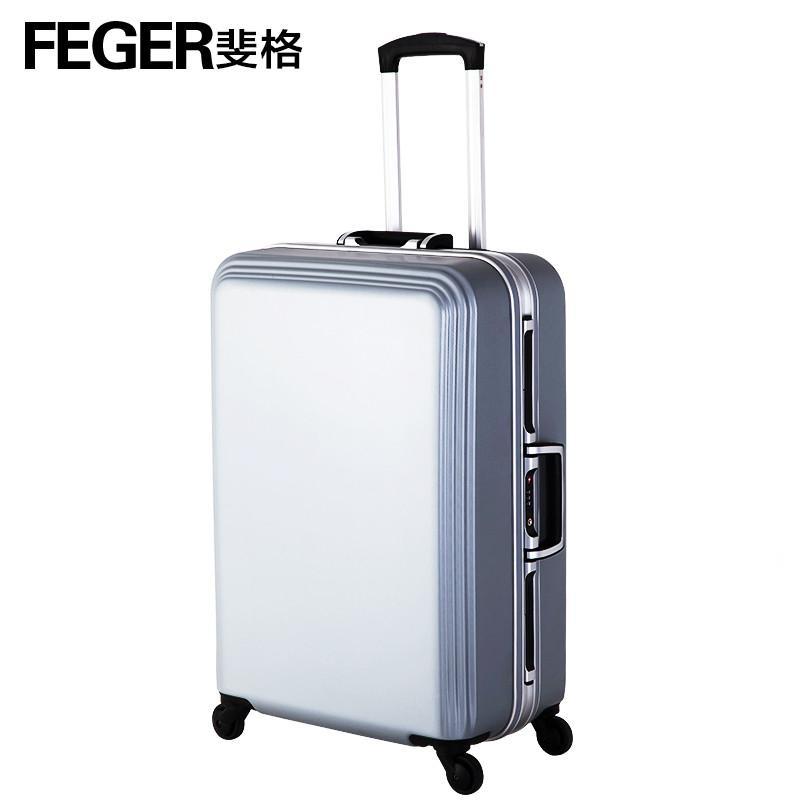 FEGER斐格 拉杆箱万向轮男女行李箱登机箱包铝框密码箱硬箱旅行箱 24寸 珠光红