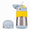 膳魔師(THERMOS)儿童奥氏体不锈钢 SUS304保温杯宝宝直饮杯吸管杯双盖水杯防漏 FFH-293 BL 适用于8