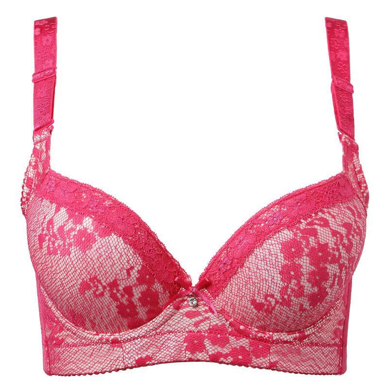 爱黛专柜正品性感聚拢小胸侧收副乳调整文胸ad11301a1 红色 75c