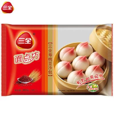 三全速冻食品 寿桃豆沙包360g12个 正宗面食