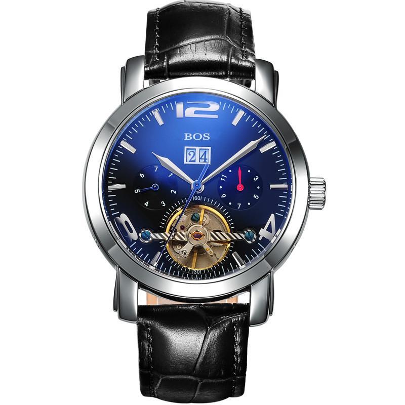 【宝斯(bos)手表】bos宝斯 商务镂空陀飞轮男士全自动机械表 时尚运动