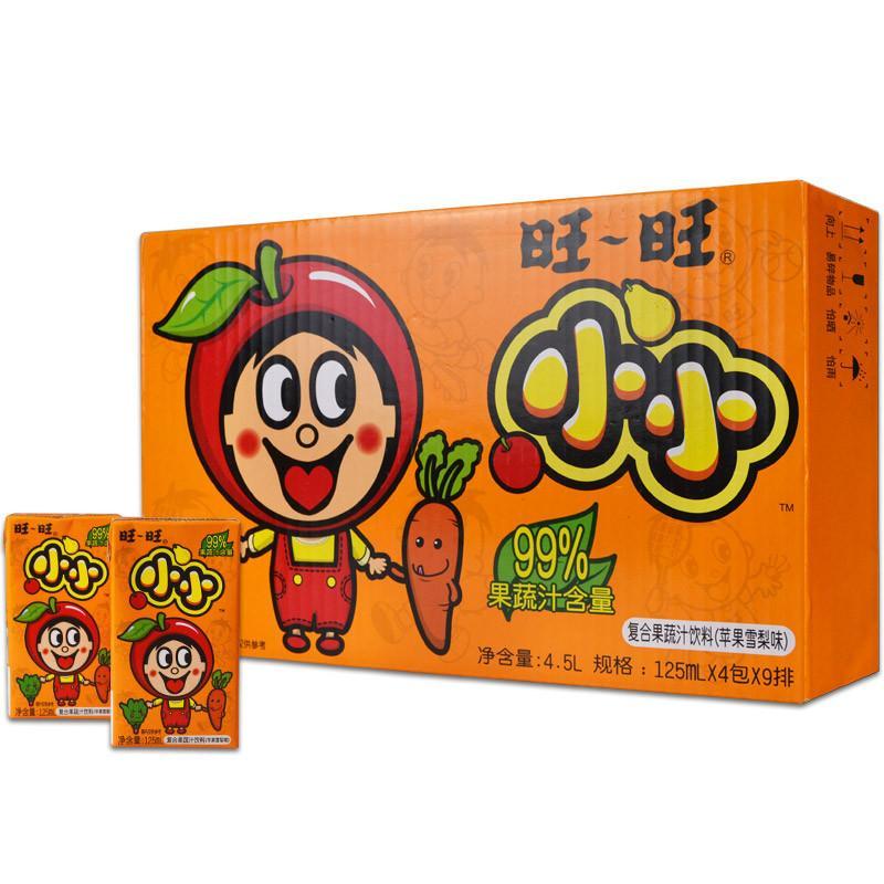 旺旺 小小复合果蔬汁饮料 苹果雪梨味 125ml*36/箱
