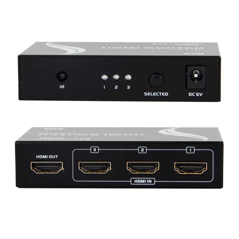 迈拓维矩 MT-SW301MH HDMI切换器3进1出 遥控 支持高清3D usb供电