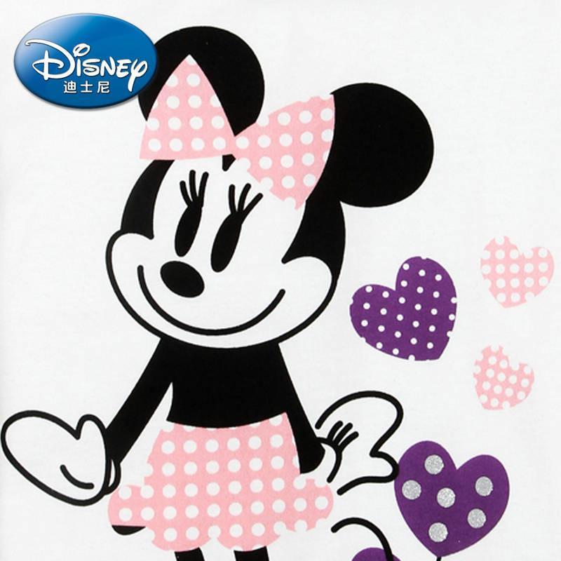 绿盒子童装 迪士尼米妮 甜媛来袭 女童休闲印花短袖t恤 蓝绿nx