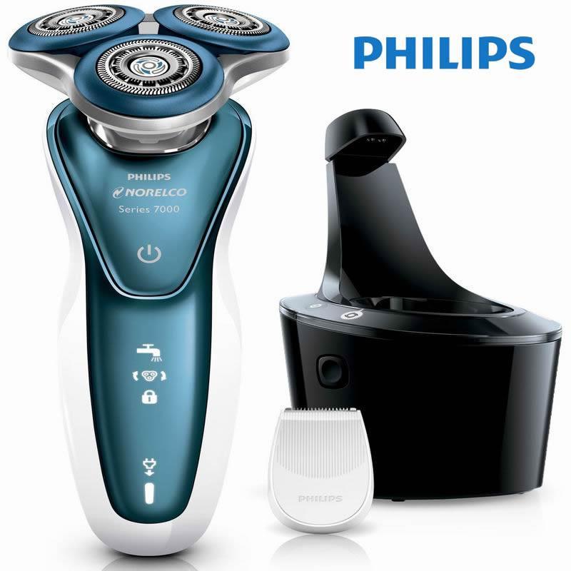 飞利浦(Philips) 电动剃须刀S7370 干湿两用充电式三刀头男士刮胡刀 可全身水洗
