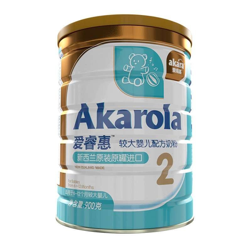 爱睿惠(akarola)较大婴儿配方奶粉2段（6-12个月）900g 新西兰原装原罐进口