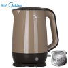 美的（Midea）WHP1701b 外塑内钢双层无缝防烫进口温控1.7L保温电热水壶电水壶 咖啡色