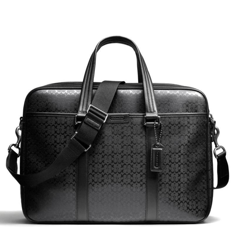 蔻驰（COACH）浮雕LOGO单肩斜挎包 休闲男包/箱包 70766_黑色