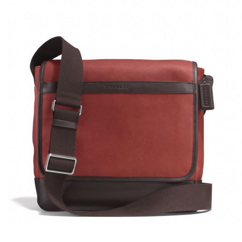 蔻驰（COACH）浮雕LOGO单肩斜挎包 休闲男包/箱包 71346_酒红