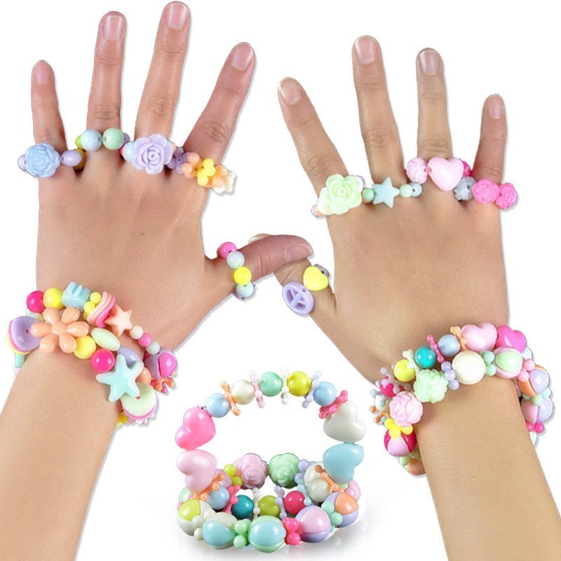 芙蓉天使 儿童diy糖果色串珠散珠编织手链彩色早教益智手工玩具 15格