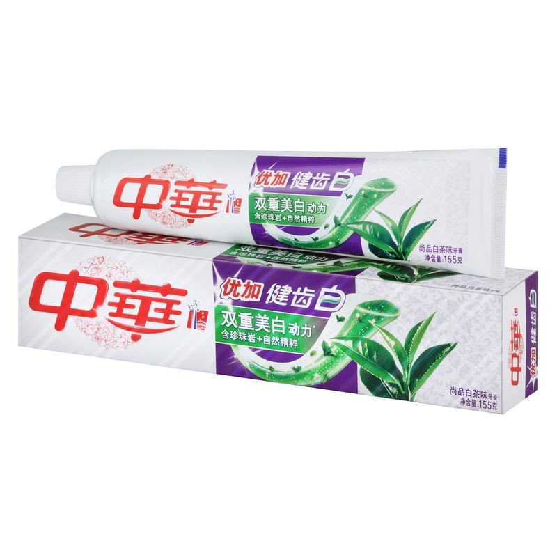 中华优加健齿白尚品白茶牙膏155g