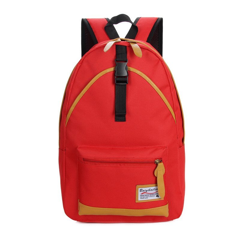 尚魅2016新款日韩版男女包潮旅行包双肩包书包休闲帆布中学生背包 红色