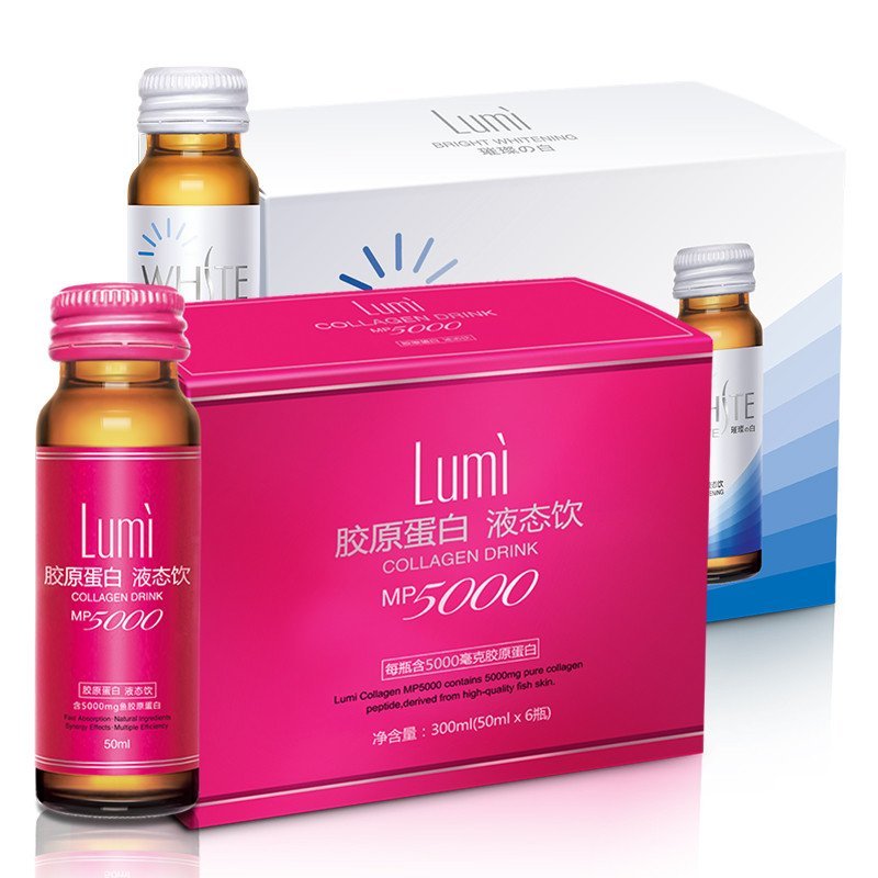 Lumi MP5000胶原蛋白肽液态饮6瓶+综合果味液态饮6瓶 台湾进口
