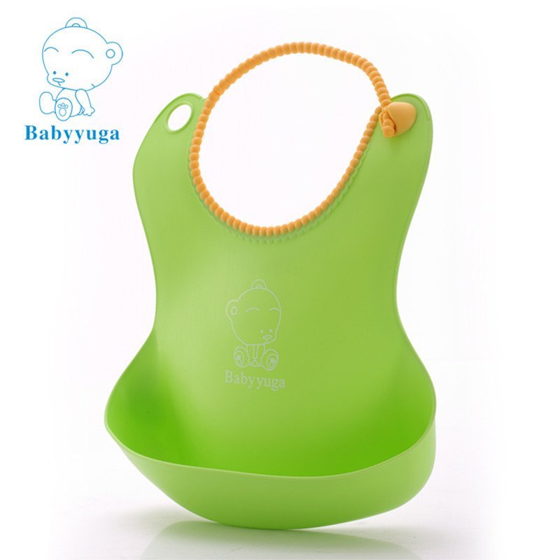 宝贝时代（babyyuga） 哈妮儿童围兜 BH-401A 绿色儿童防水围兜