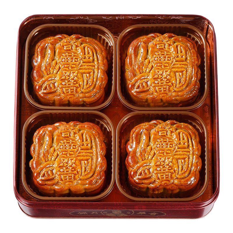 香港奇华双黄金黄莲蓉月饼740g