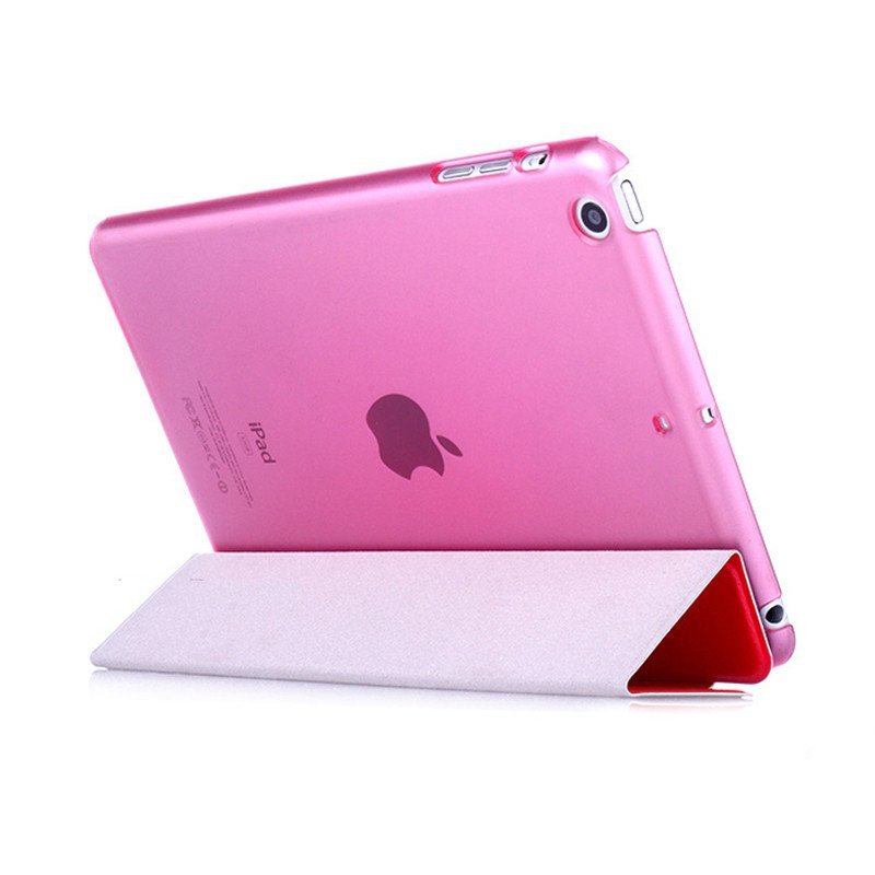 魅爱琳 iPad Air1保护套 蚕丝纹皮套 ipad5保护壳 新iPad2017苹果平板电脑外壳 支架 磨砂半透轻薄 【iPad-Air1/2017款通用】9.7★红色