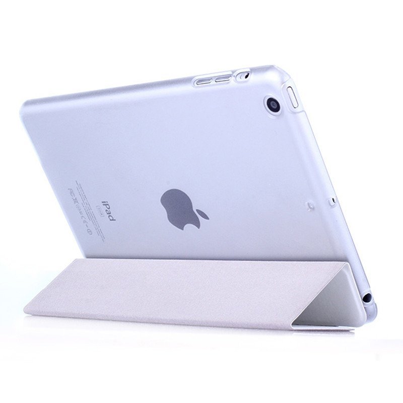 魅爱琳 iPad4保护套 蚕丝纹皮套 ipad2保护壳 ipad2外壳 ipad苹果平板电脑 翻盖支架 磨砂半透简约轻薄 【iPad2/3/4】9.7英寸★白色