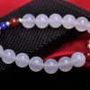 梦克拉Mkela s925银青金石白玛瑙手链 情怀 白玛瑙手串S925佛珠手饰首饰品 白色