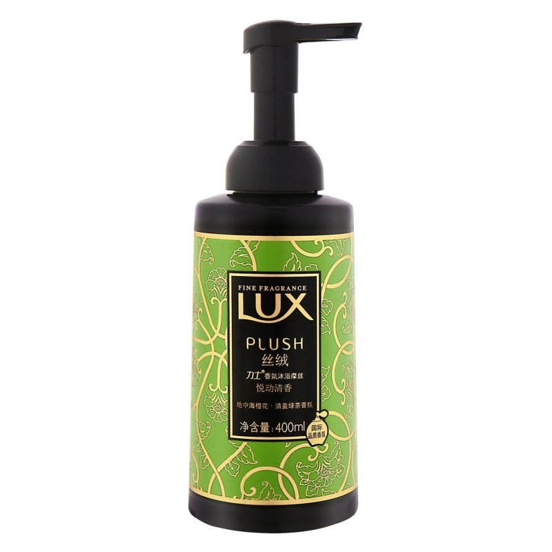 新品LUX/力士丝绒香氛沐浴摩丝 悦动清香400ml绿茶香氛沐浴露