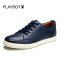 花花公子 PLAYBOY 2016秋款男式潮流休闲皮鞋户外时尚板鞋 FPEQDX10027 蓝色 40码