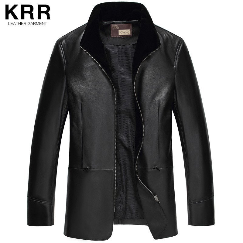 KRR DZ001海宁真皮皮衣中长款风衣