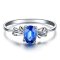 佐卡伊 白18k金0.5克拉天然优质蓝宝石时尚戒指女戒 彩色宝石 常规号码 0.5克拉蓝宝石