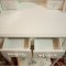 【京好】欧式梳妆台镜子套装A68 小实木化妆桌椅 现代简约雕花家具 60cm三抽纯白带凳