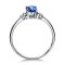 佐卡伊 18K白金斯里兰卡天然蓝宝石钻石戒指结婚女戒 摩登 彩宝 常规号码 0.5克拉正蓝宝石
