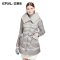 艾莱依2015冬装新款时尚羊羔毛俏皮中长款连帽羽绒服女ERAL6003D 180/100A/XXXL 时光银
