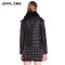 艾莱依ERAL2014新款蕾丝拼接短款 大兔毛领蕾丝羽绒服ERAL2022C 170/92A/XL 奶油白