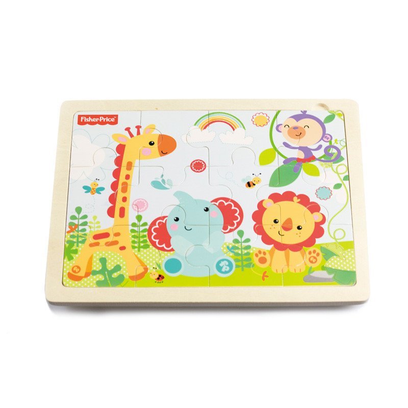 【苏宁红孩子】费雪 Fisher Price 动物乐园拼图拼板 FP7002A儿童玩具 益智 木质拼图