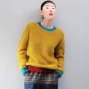 初语 2015秋装新款女装针织衫女套头宽松毛衣女8440423161