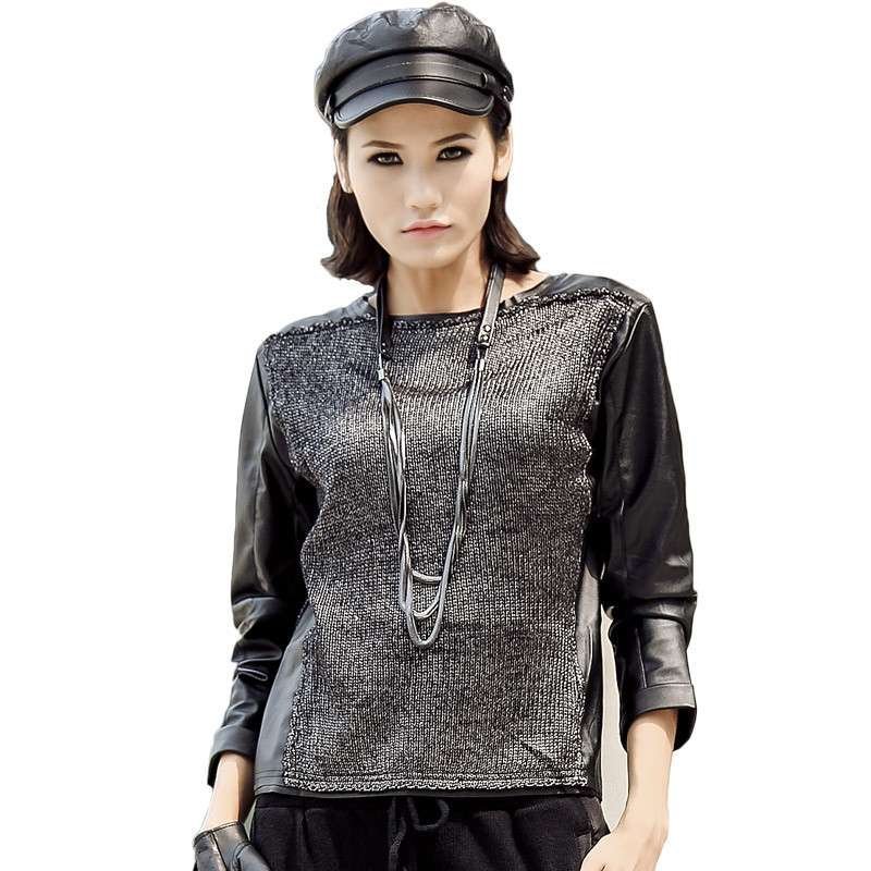 拓谷2015秋冬季拼接长袖毛衣