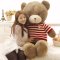 可爱超大号毛衣熊泰迪熊抱抱熊毛绒玩具熊公仔布娃娃送女友情人生日礼物 180cm 灰色毛衣