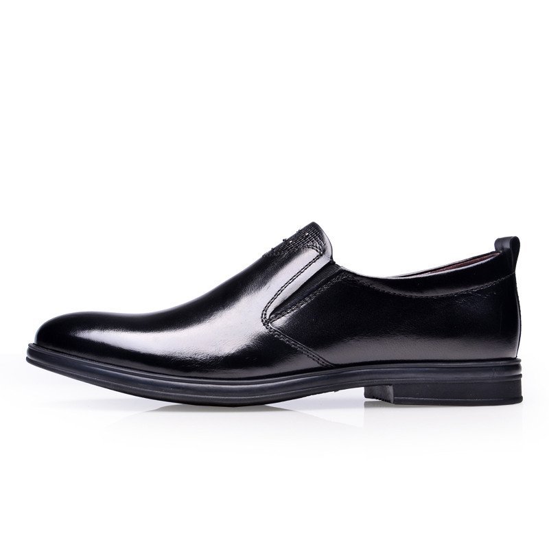 索卫(suove)新款商务休闲英伦套脚皮鞋 流行男鞋真皮男士低帮鞋男qv