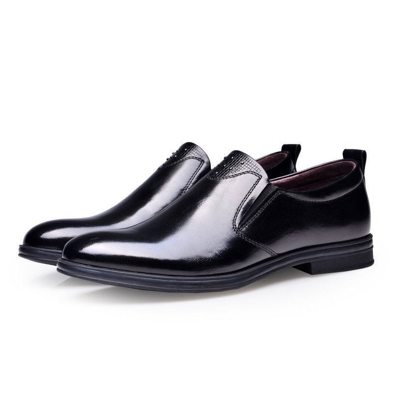 索卫(suove)新款商务休闲英伦套脚皮鞋 流行男鞋真皮男士低帮鞋男qv