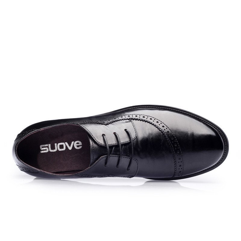 索卫(suove)秋季新款布洛克精选牛皮防滑橡胶商务休闲鞋男鞋皮鞋男qv