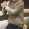 棉衣男冬装新款套头棉服修身棉袄外套 M 蓝色