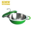 KMW绿鼎304不锈钢苹果绿健康汤锅26cm 加厚炫彩双耳汤锅煤气适用