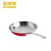 KMW绿鼎304不锈钢中国红煎锅26cm 时尚健康物理不粘煤气适用
